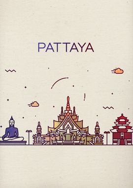 Pattaya City Skyline Art