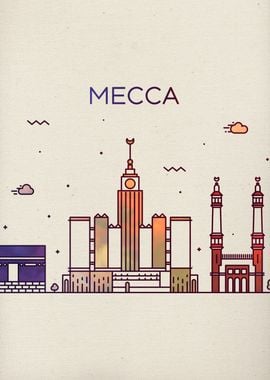 Mecca City Skyline Art