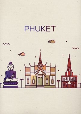 Phuket City Skyline Art