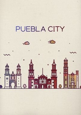 Puebla Mexico City Skyline