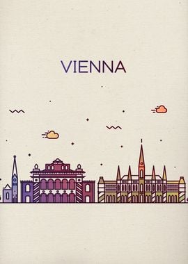 Vienna City Skyline Art