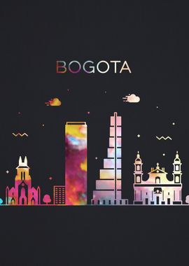 Bogota City Skyline Art