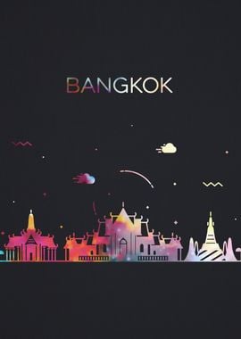 Bangkok City Skyline Art