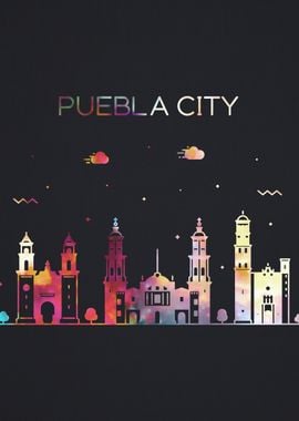 Puebla Mexico City Skyline