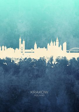 Krakow Poland Skyline