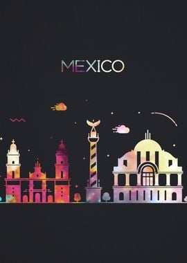 Mexico City Skyline Art