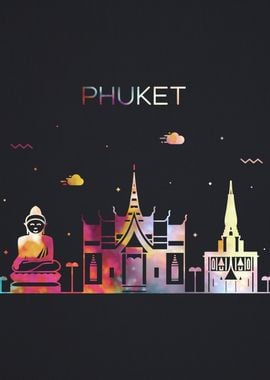 Phuket City Skyline Art