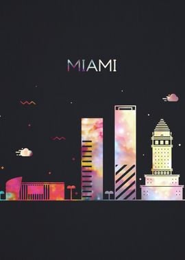 Miami Florida City Skyline