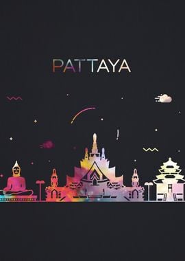 Pattaya City Skyline Art