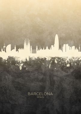 Barcelona Spain Skyline