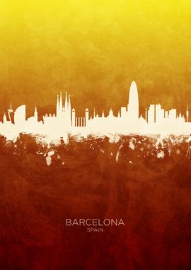 Barcelona Spain Skyline