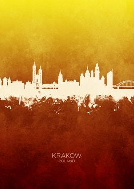 Krakow Poland Skyline