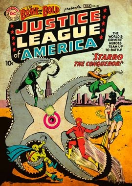 The Brave and the Bold Justice League of America 28 by Mike Sekowsky and  Murphy Anderson and Jack Ad' Poster, picture, metal print, paint by DC  Comics