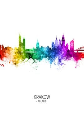 Krakow Poland Skyline