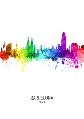 Barcelona Spain Skyline