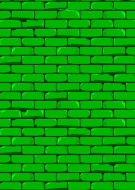 Bright Green Brick Wall