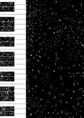 Piano Keys Fleck Grunge