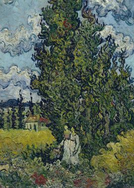 Cypresses and Two Women 1