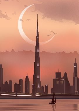 Dubai Burj Khali Skyline