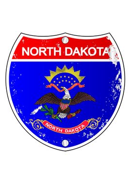 North Dakota Flag Sign