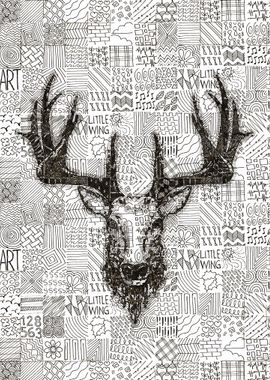 Deer doodle mosaic