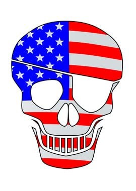 USA Flag Skull