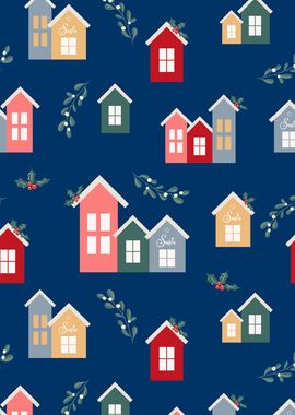 Houses Christmas Pattern