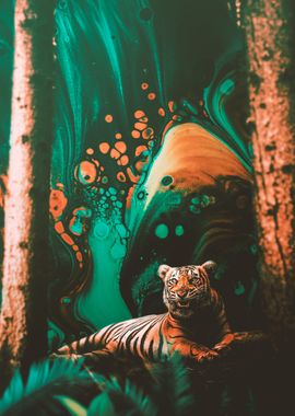 Surreal Tiger Chilling