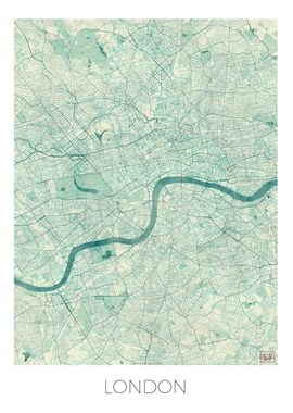 London Map Blue