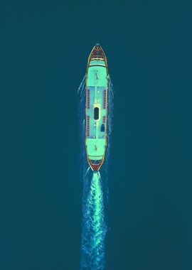 Yacht digital oil paint