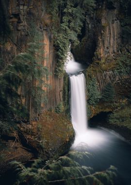 Waterfall mountains nature