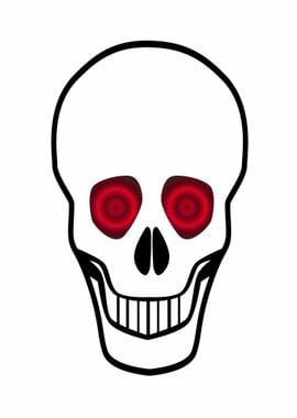 Red Eye Skull Silhouette