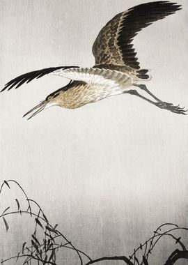 Flying Heron Japanese art