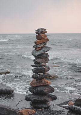 Stones Pyramid at the Sea