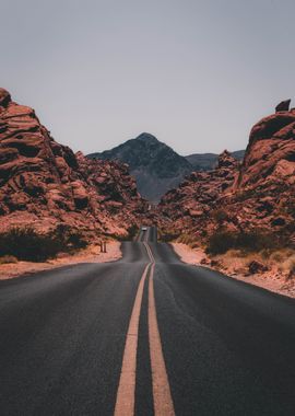 Road middle of mountains