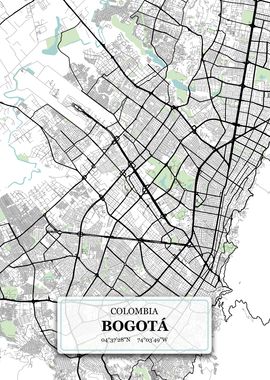 Bogota Columbia City Map 