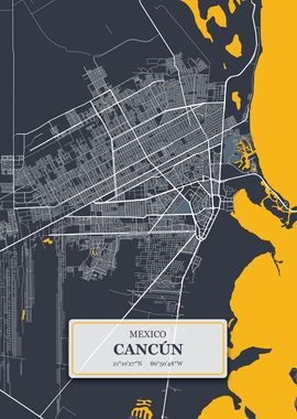 Cancun Mexico City Map