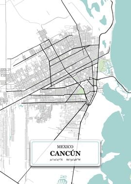 Cancun Mexico City Map