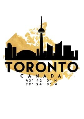 Toronto Map Skyline Canada