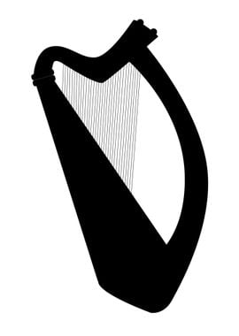 Irish Harp in Silhouette