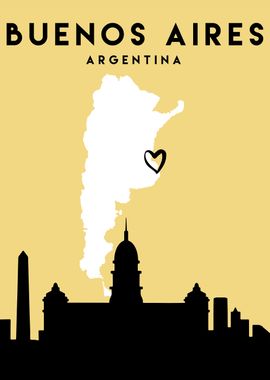 Buenos Aires Map Skyline