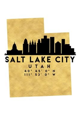 Salt Lake City Map Skyline