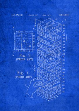 Jenga Toy Patent Blueprint