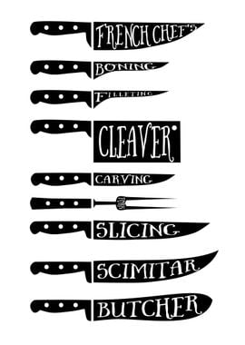 Knives butcher cuts