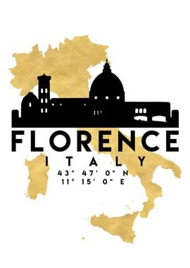 Florence Map Skyline Italy