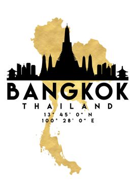 Bangkok Map Skyline