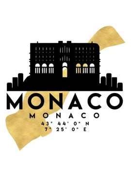 Monaco Map Skyline