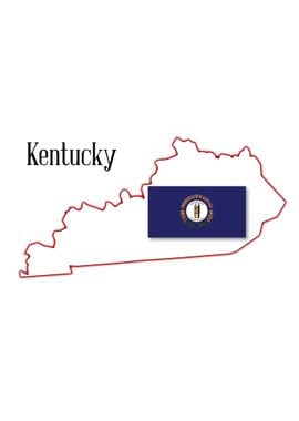 Kentucky State Map Flag