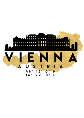 Vienna Map Skyline Austria