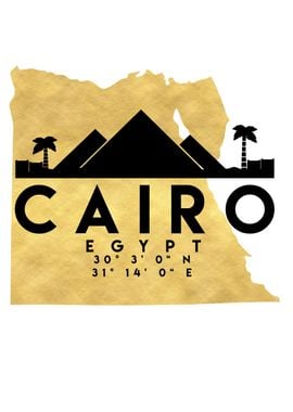 Cairo Map Skyline Egypt